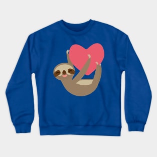 Cute sloth with red heart Crewneck Sweatshirt